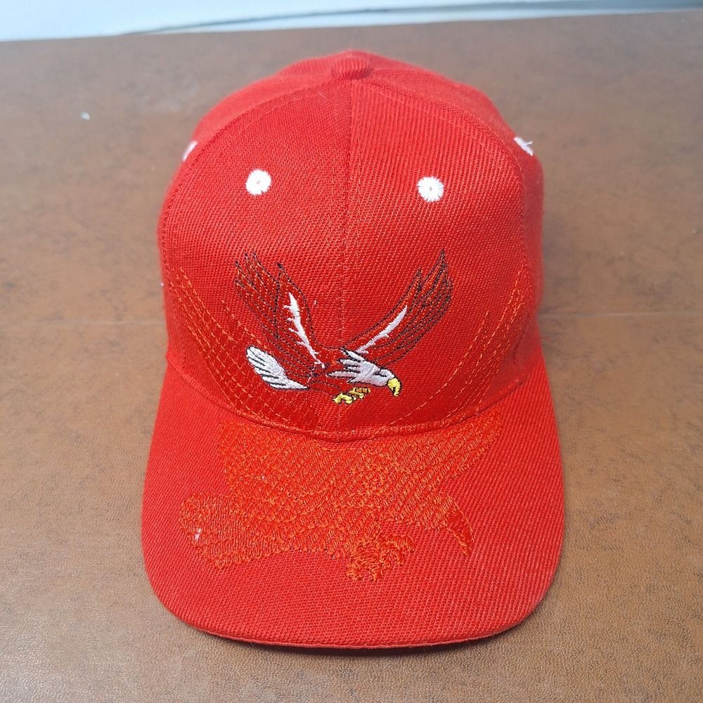 Red Eagle Embroidered Baseball Cap Snapback Adjustable Cotton Blend